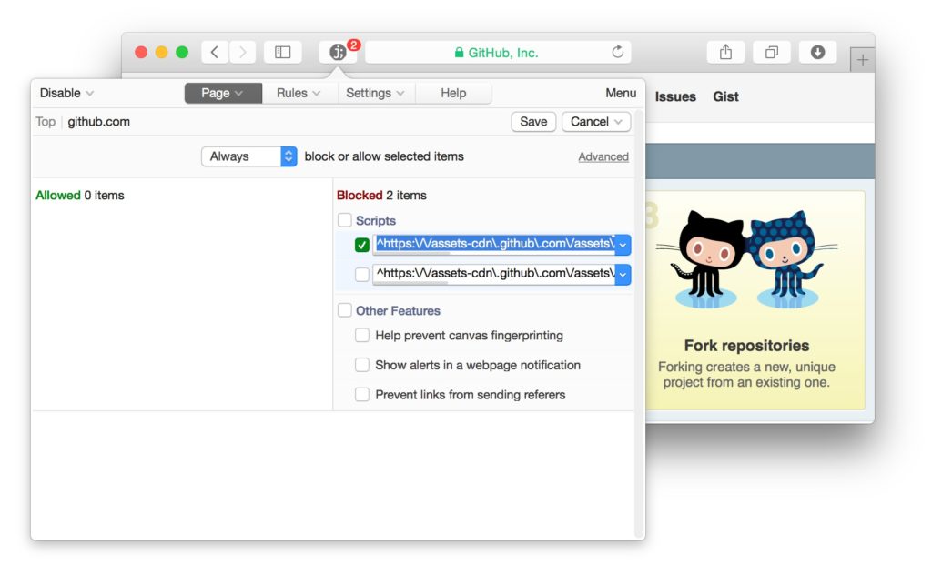 ホスト指定や特定のサイトのJavaScriptをルール分けしてブロック出来るオープン・ソースのSafari用機能拡張「JS Blocker 5 ...