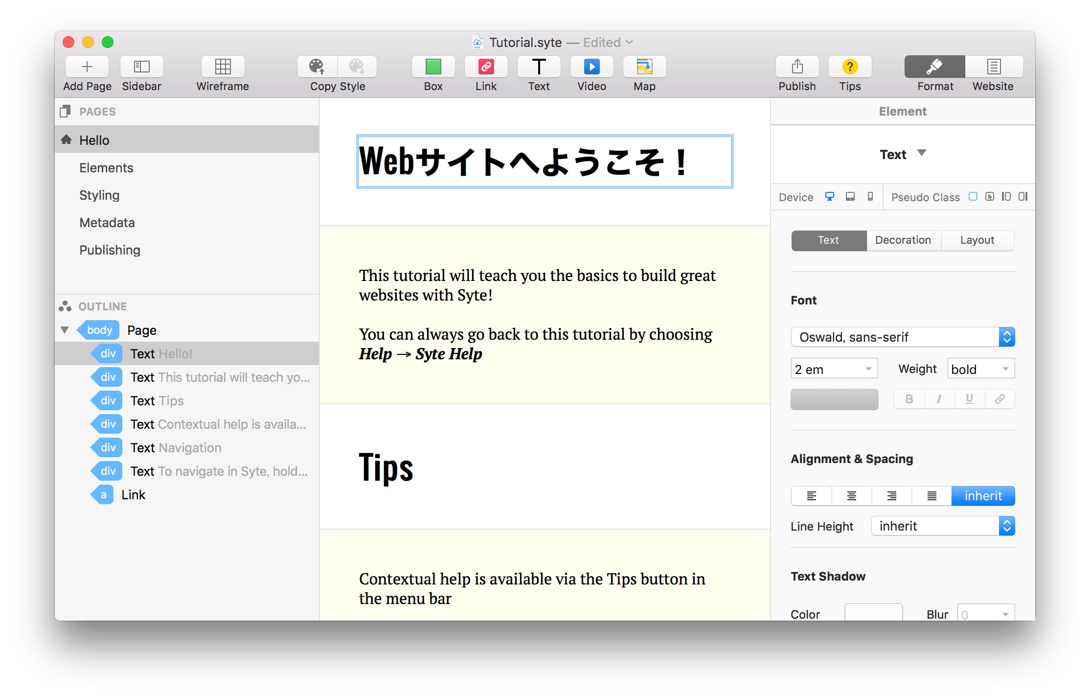 レスポンシブデザインのwebサイトも作成できるiwebの様なmac用webエディタ Syte がリリース Aapl Ch