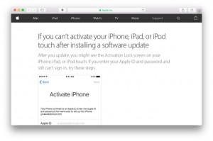 Apple、iOS 9.3アップデート後にiPhone/iPadがアクティベート出来ない問題に対しサポートドキュメントを公開。