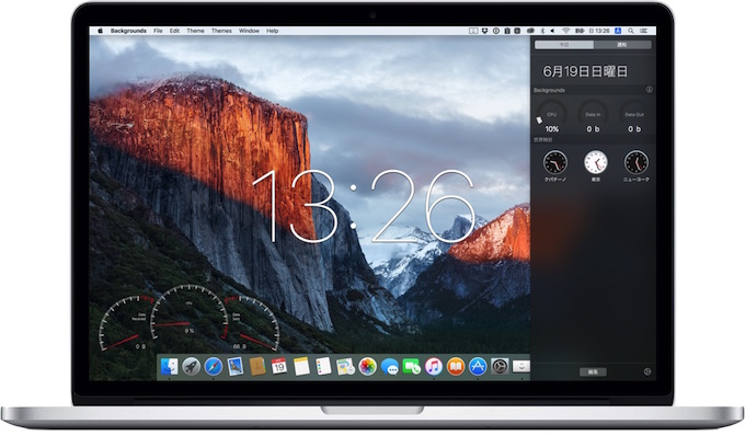 Macのデスクトップ背面にitunesや時計 動画 システム情報など表示してくれるアプリ Backgrounds が無料セール中 pl Ch