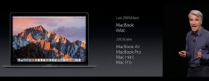 macOS Sierraを搭載したMacBookのロゴ。