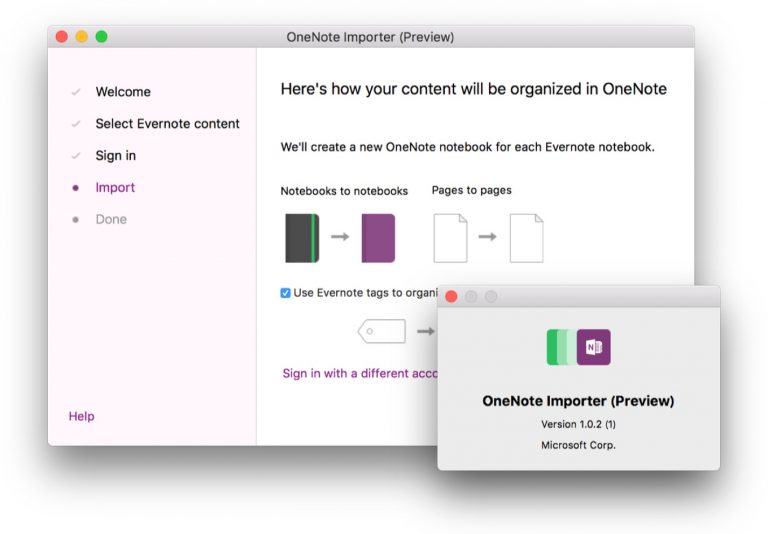 import evernote to onenote not working