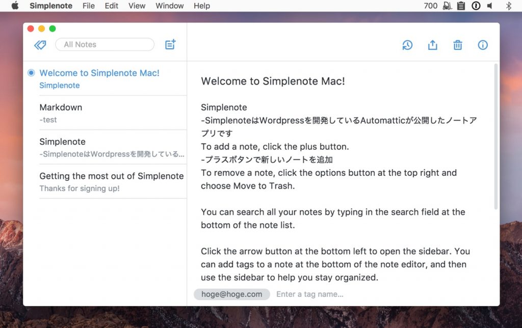 markdown on simplenote for mac