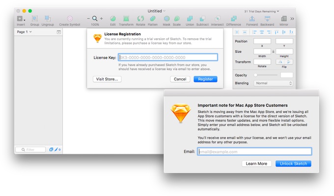 Mac用デザインツール Sketch のmac App Store版のライセンス移行期限は17年3月31日まで pl Ch