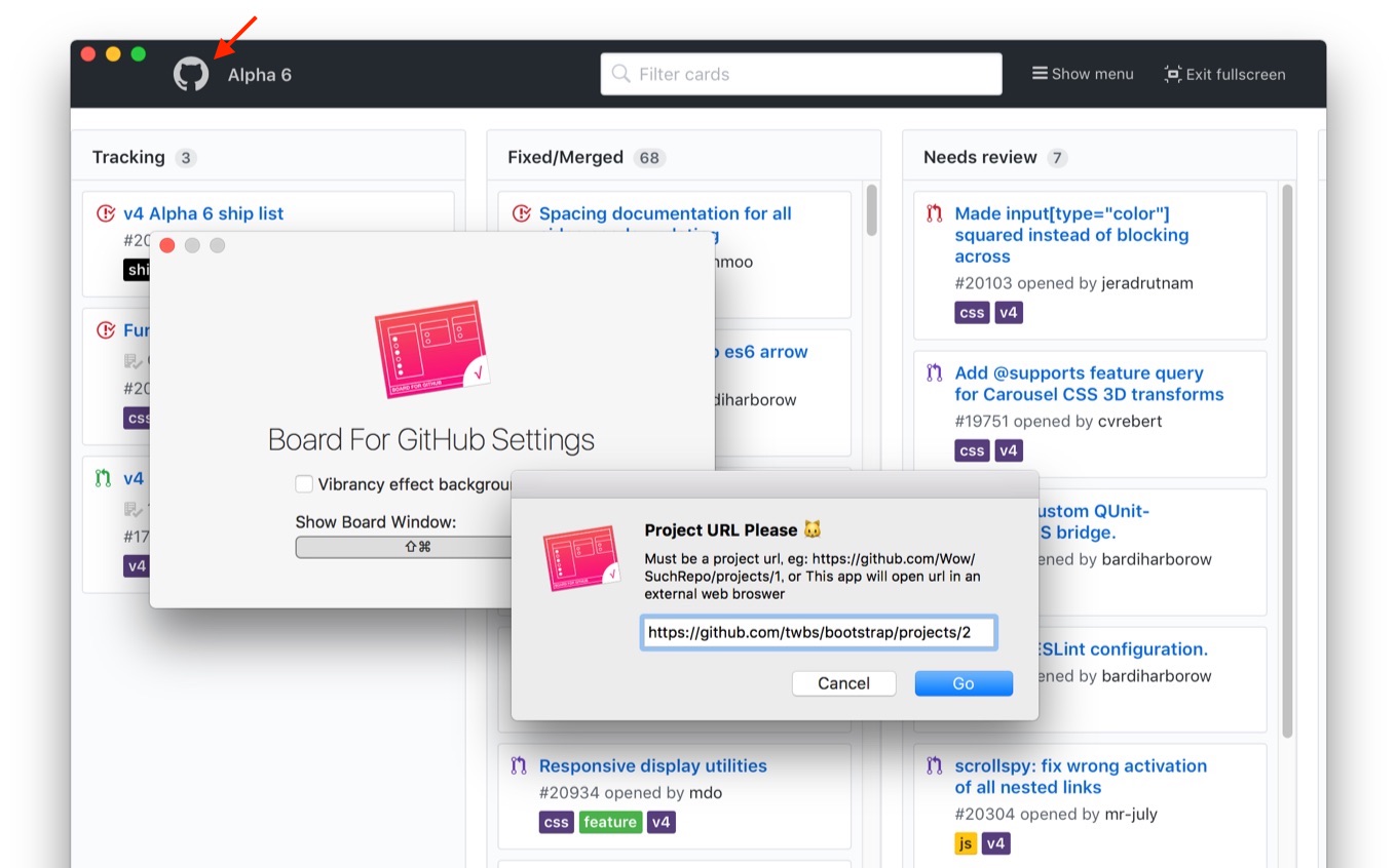 board for github