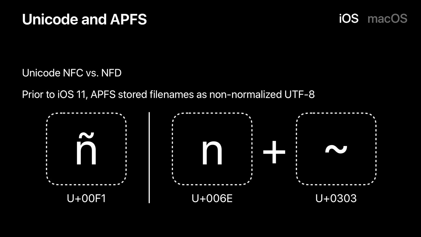APFSで新たに採用されるNFCとNFDのランタイム正規化手法