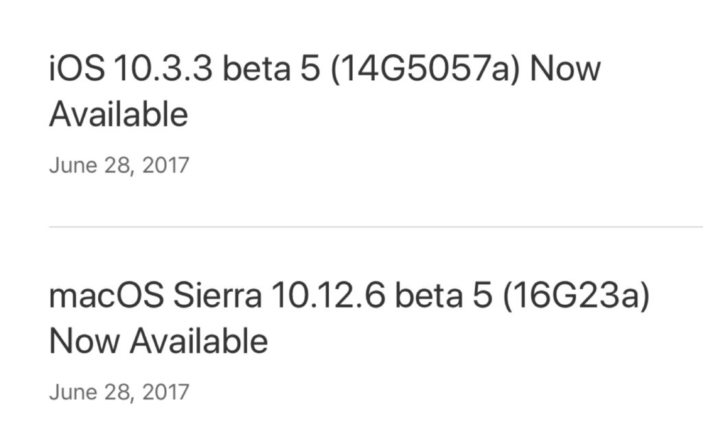 macOS Sierra 10.12.6 beta 5 (16G23a) Now Available