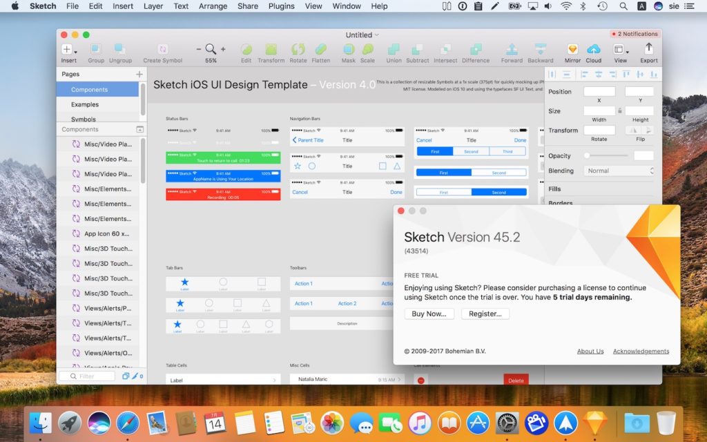 macOS 10.13 High Sierra betaとの互換性を向上させたSketch v45.2