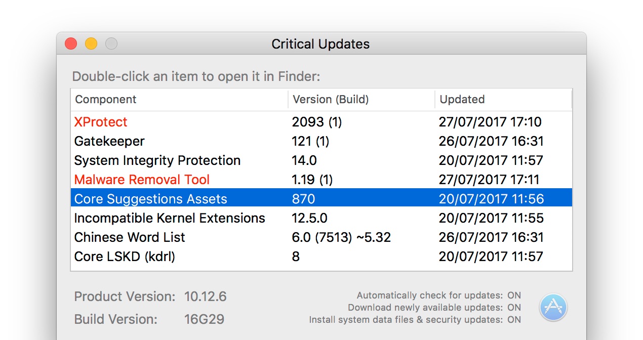 Apple、XProtectおよびMRTをアップデートし、2013年に発見されたマルウェア「OSX/Leverage」の亜種をブロック