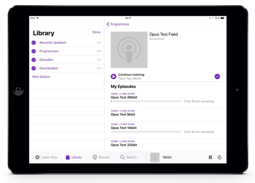 Opus Podcast for iOS 11