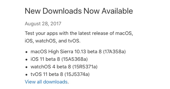 macOS High Sierra 10.13 beta 8 (17A358a)