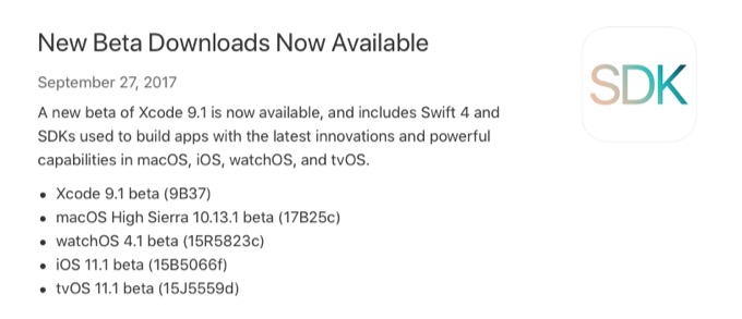 macOS 10.13.1 High Sierra beta 1