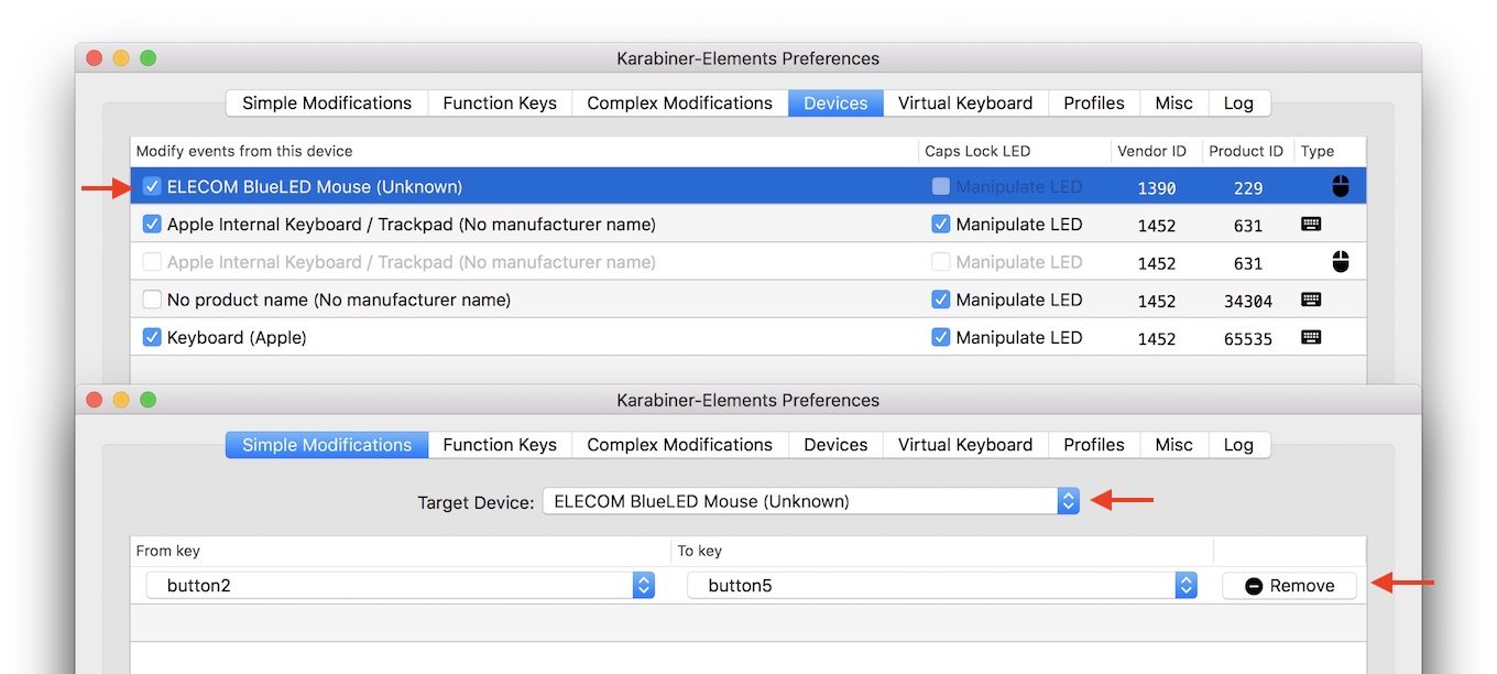 Karabiner-Elements v11.2でサポートされたマウスキーの変更