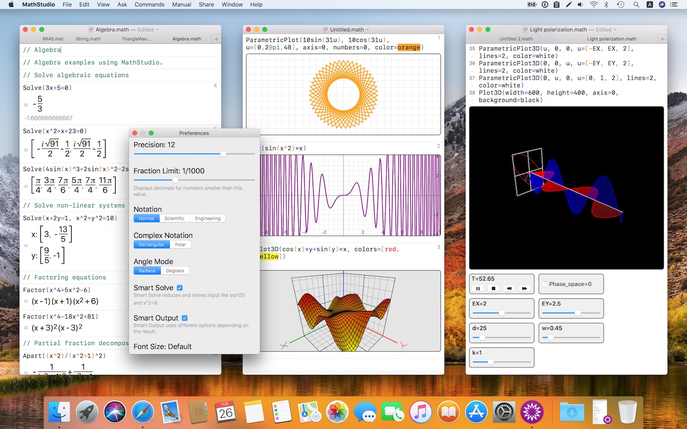 Mathematicaの様に方程式の解や2d 3dプロットなどをインタラクティブに求めることが出来るmac用アプリ Mathstudio が無料セール中 pl Ch