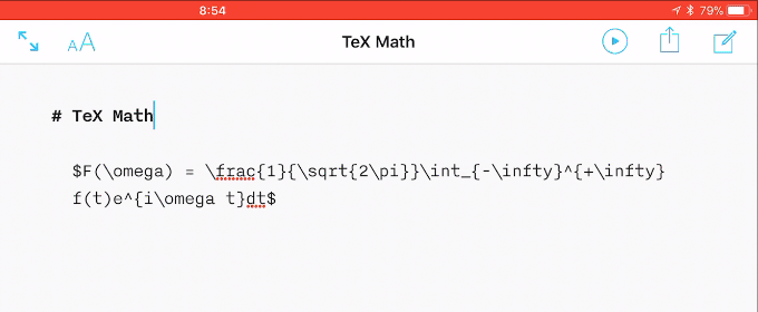 Math TeXをサポートしたiA Writer