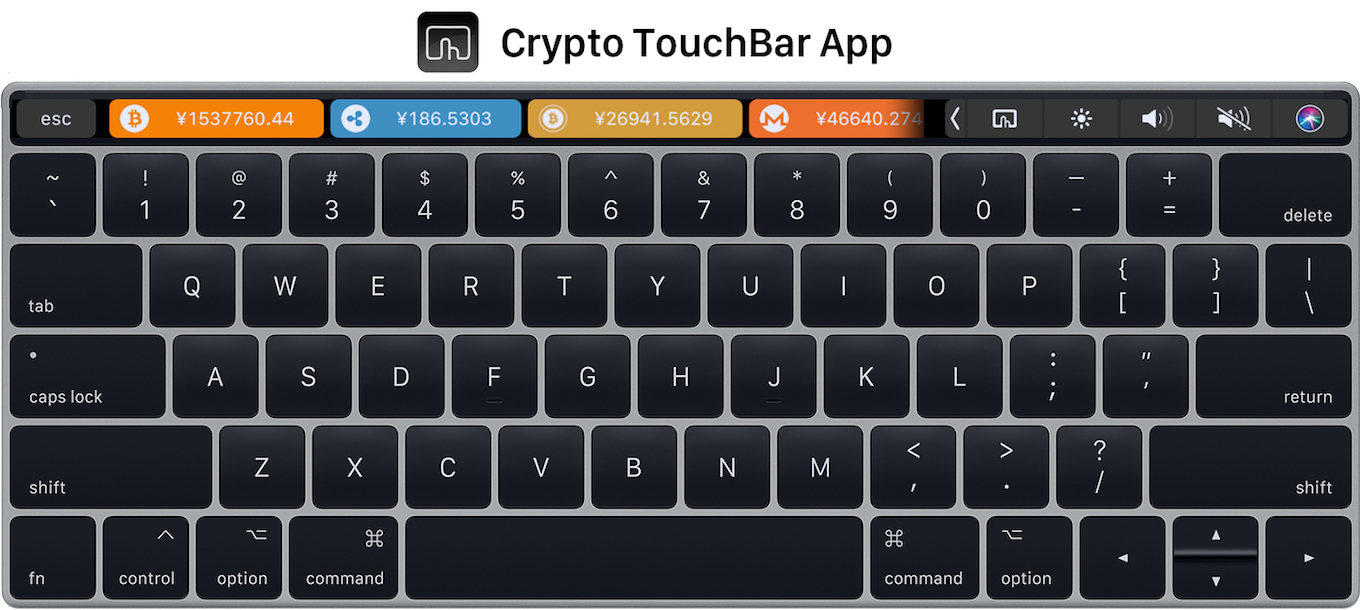 Crypto TouchBar Appで仮想通貨相場をTouch Bar上に表示