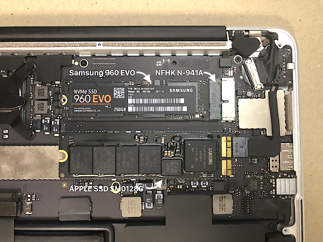 MacBook Pro (13インチ, Early 2015)でのAPPLE SSD、Transcend 
