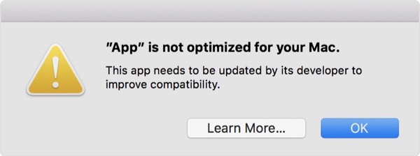 32-bit app compatibility with macOS High Sierra 10.13.4