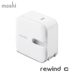 MJSOFT、本体にケーブルを収納可能で30WまでのUSB PDに対応したmoshiのUSB-C電源アダプタ「Rewind C」を発売。