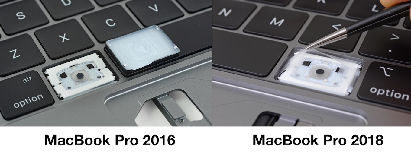 MacBook Pro 2016と2018のキーボード
