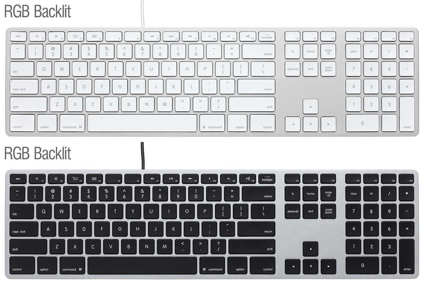 Matias RGB Backlit Wired Aluminum keyboard for Mac
