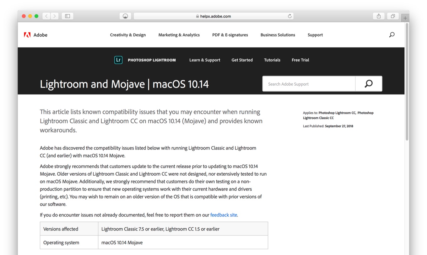 Macos 10 14 Mojaveへアップグレードしたmacで外観をダークモードに切り替えると Lightroom Classic Ccがクラッシュする不具合 pl Ch