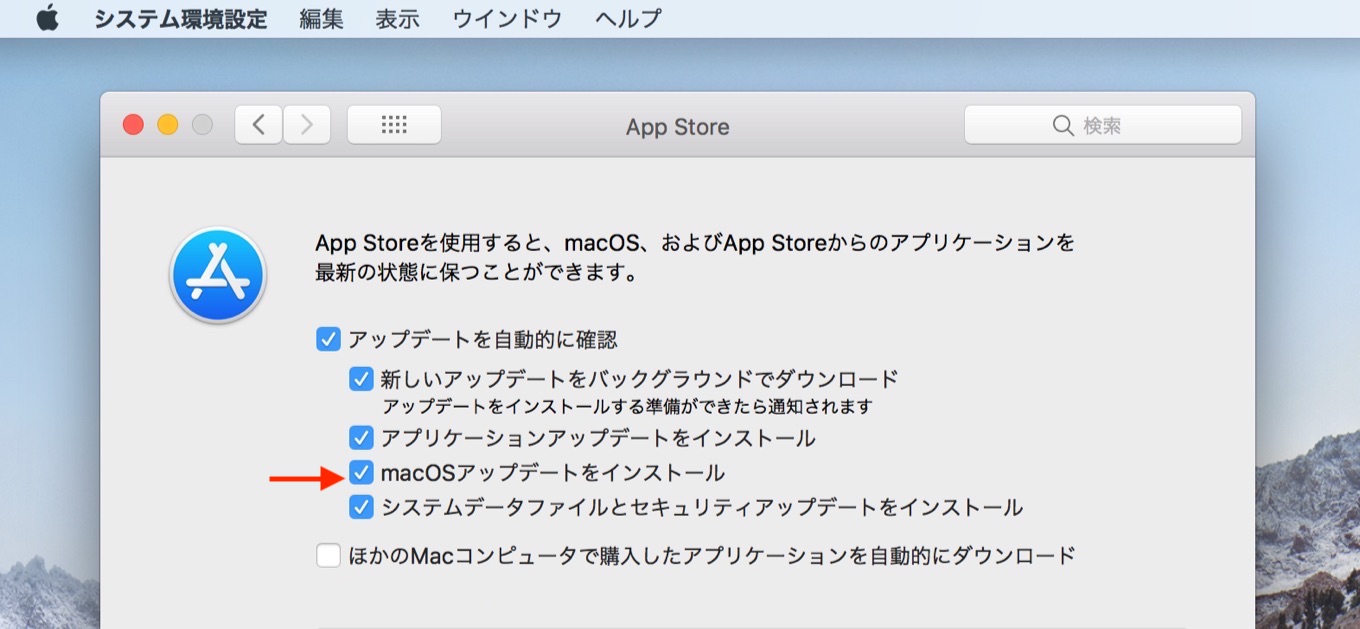 macOSアップデートをインストールする