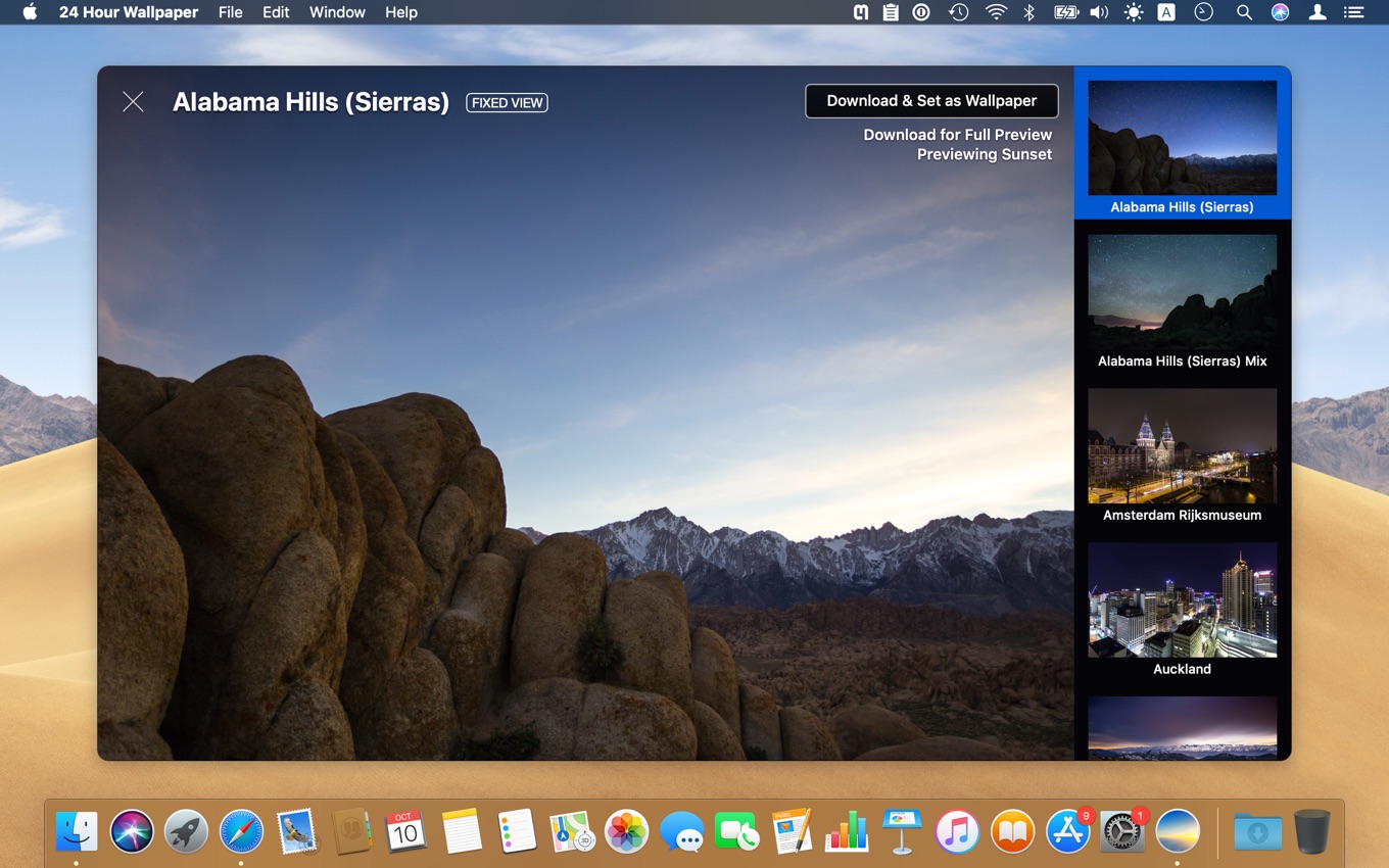 時間によって壁紙を変えてくれるmacos 10 14 Mojaveのダイナミックデスクトップ機能をサポートした 24 Hour Wallpaper V2 0 がリリース Aapl Ch