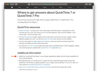 quicktime please install apple support