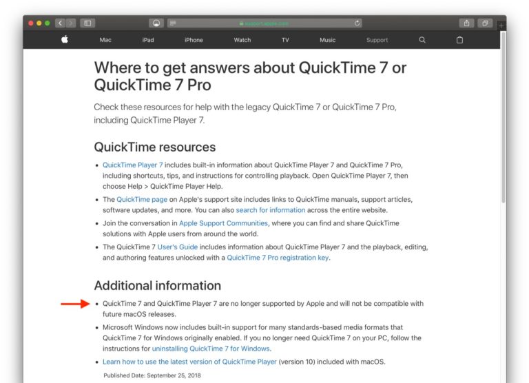 Apple、「QuickTime 7」および「QuickTime Player 7」のサポートを終了。 AAPL Ch.