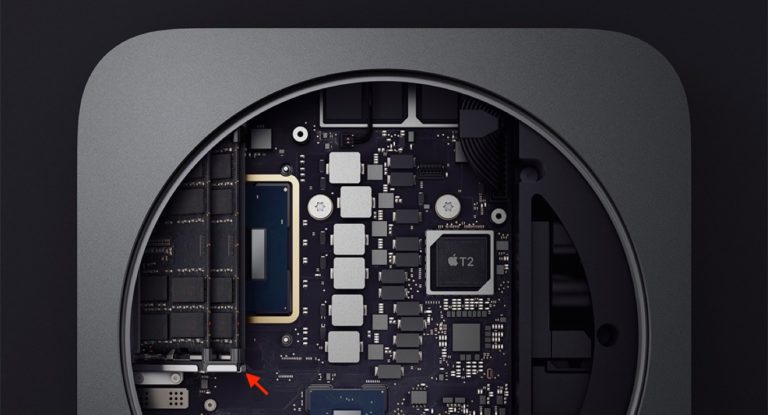 Mac mini 2018のSSDはオンボードで購入後のアップグレードは不可能なものの、メモリは通常のSO-DIMMを採用しサービス