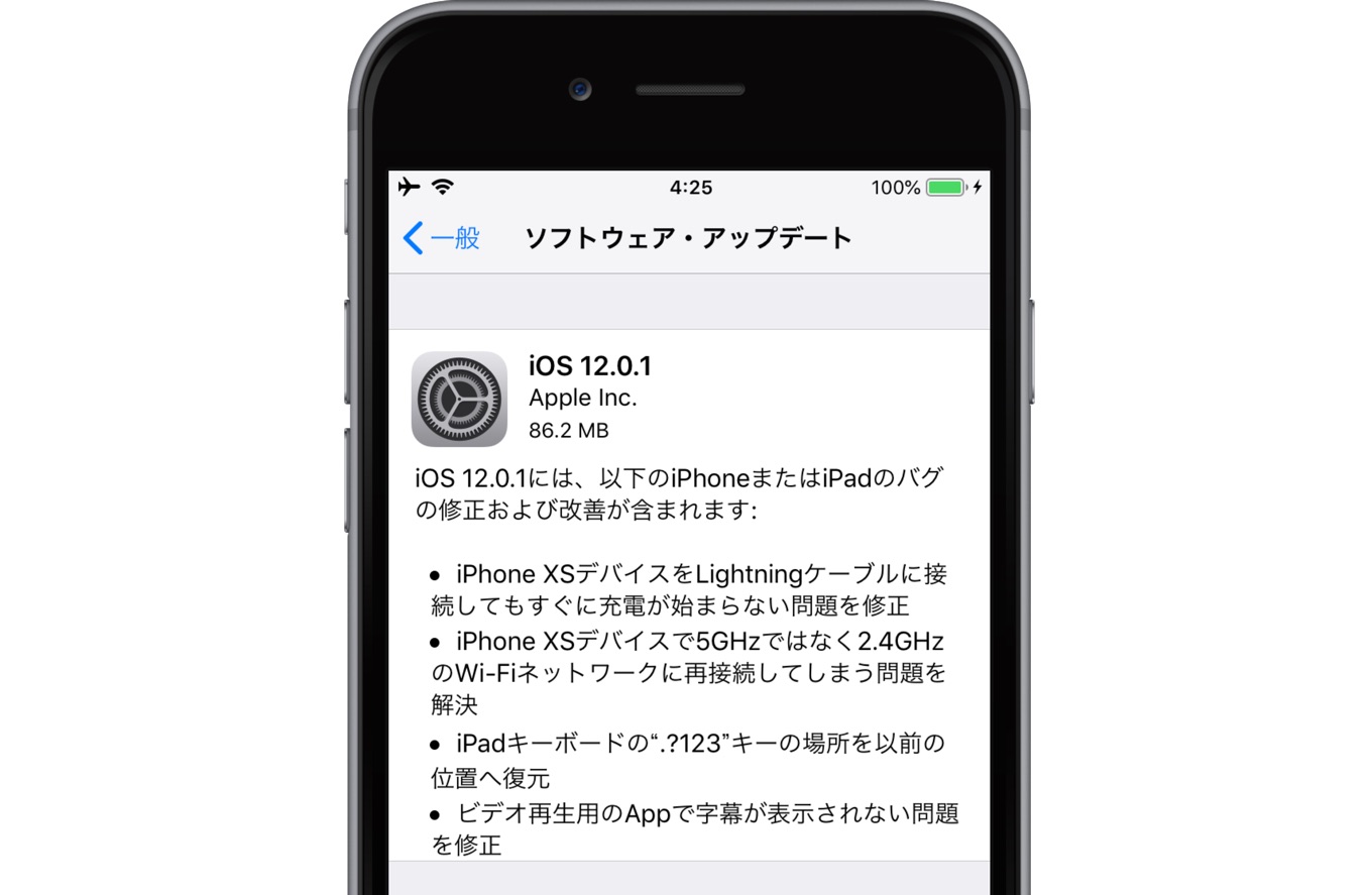 iOS 12.0.1 リリースノート