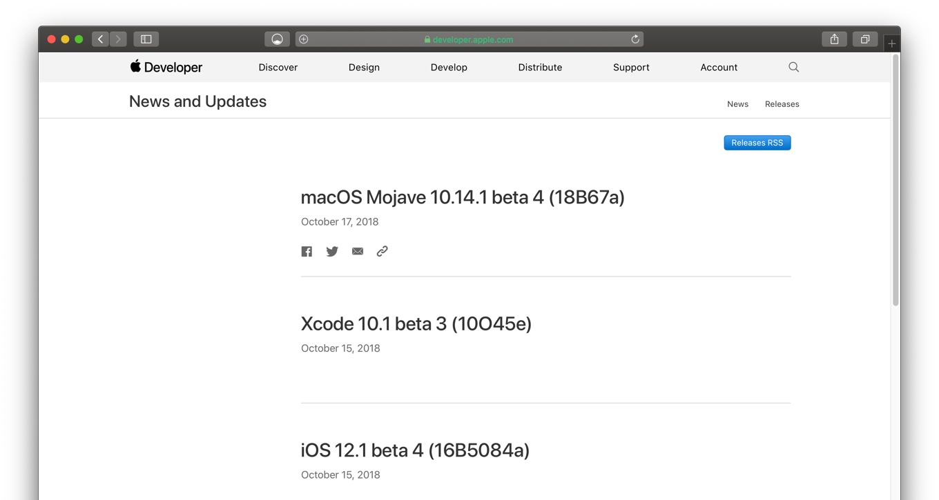 macOS Mojave 10.14.1 beta 4 Release Notes