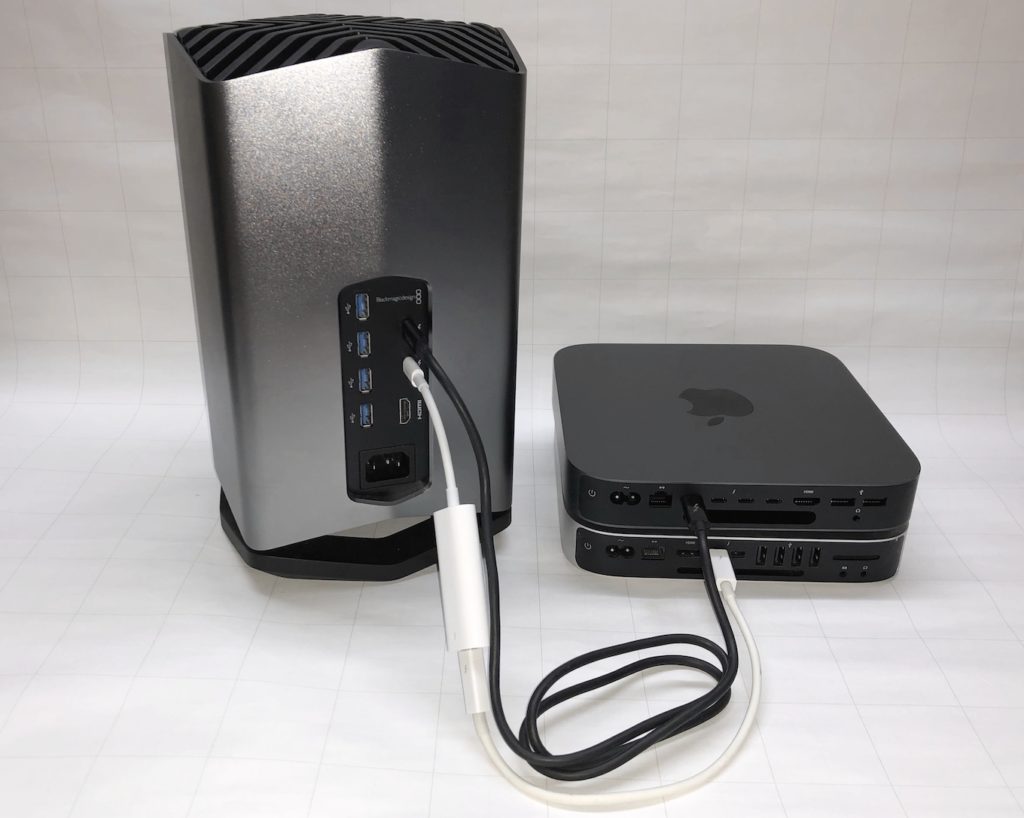 Mac mini (2018)とMac mini (Late 2014)でのThunderbolt 3 eGPU「Blackmagic