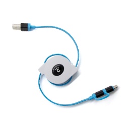 cheero 2in1 Retractable USB Cable with Type-C & micro USB