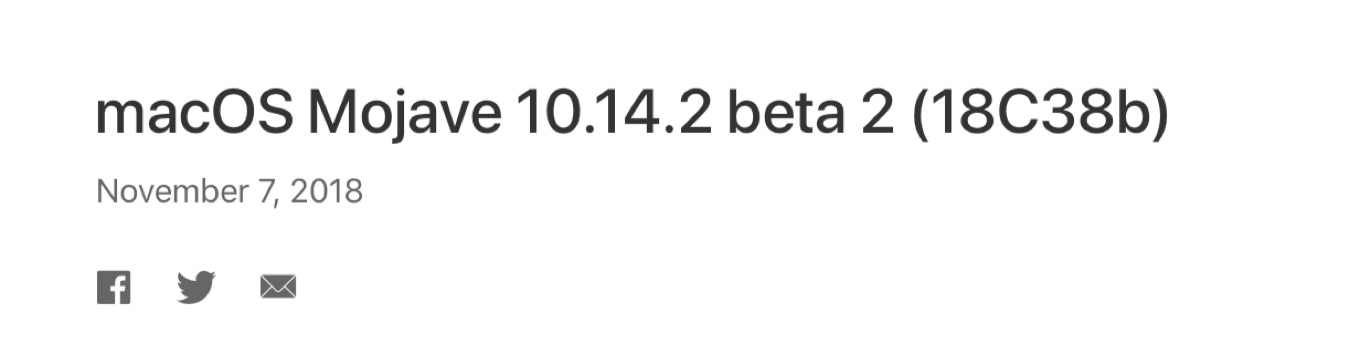 macOS Mojave 10.14.2 beta 2 (18C38b)