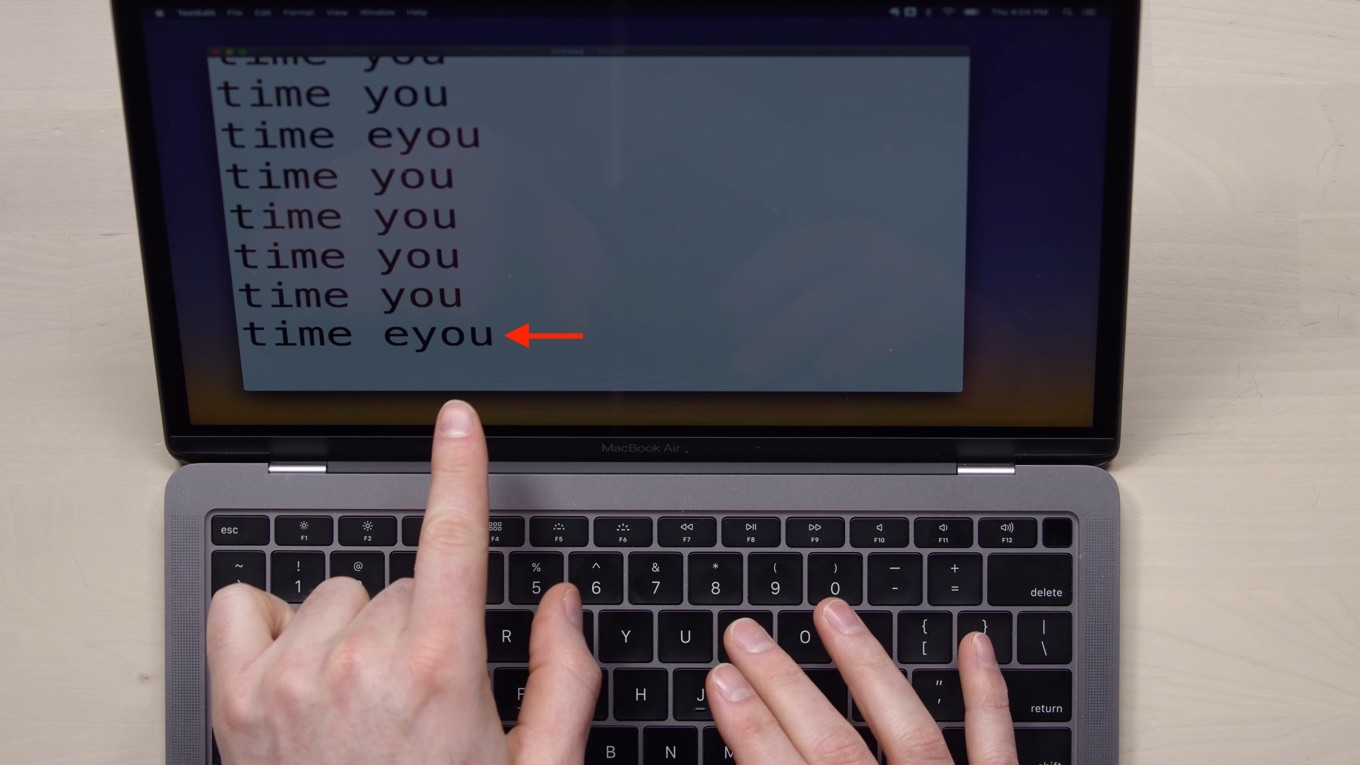 MacBook Air (Retina, 13inch, 2018)のキーボードの不具合