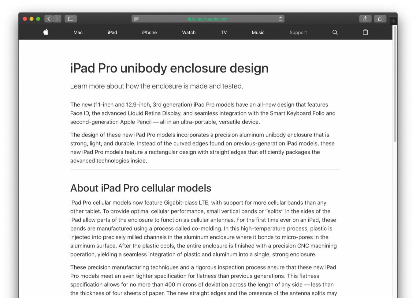 iPad Pro unibody enclosure design