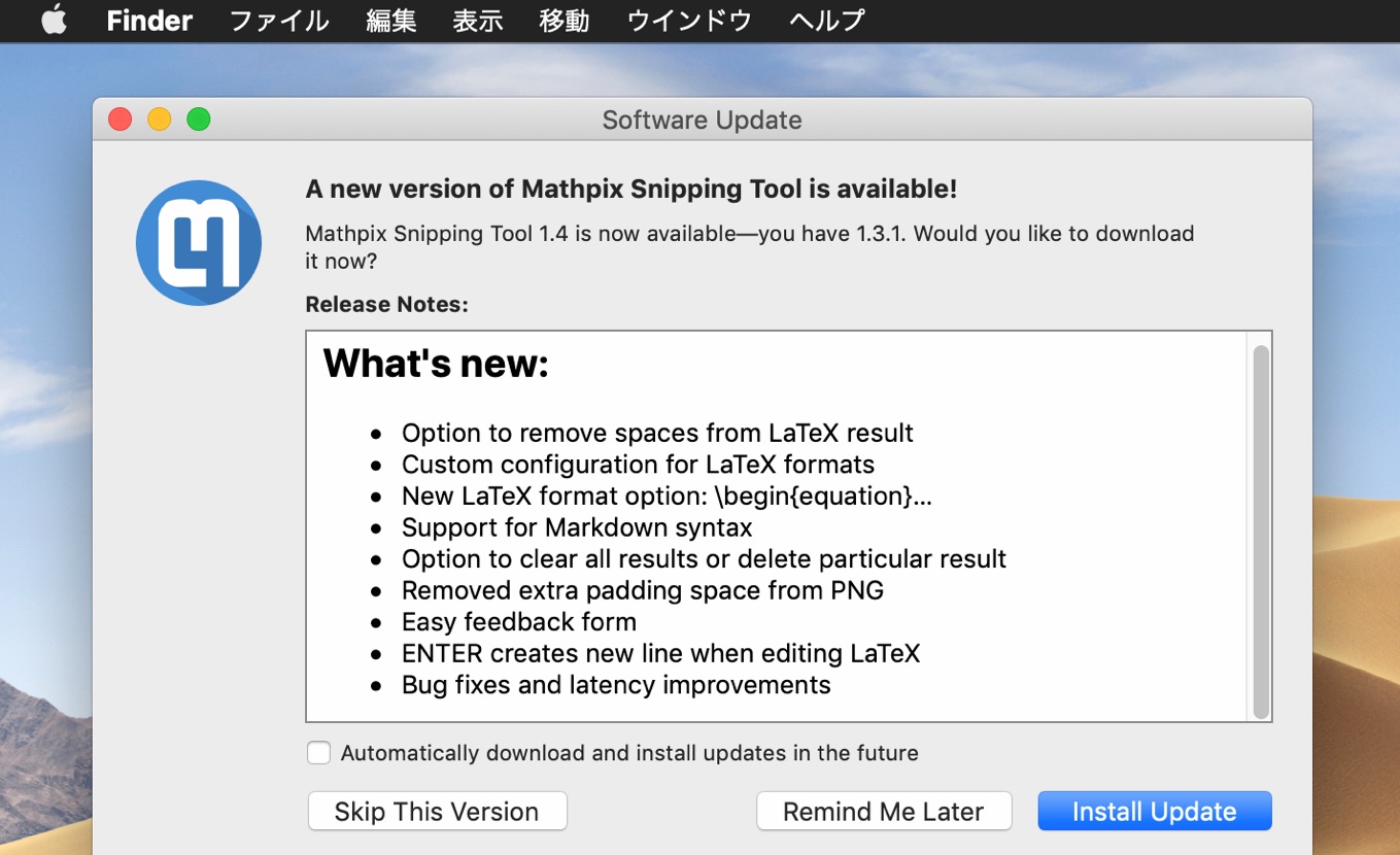 Mathpix for Mac v1.4
