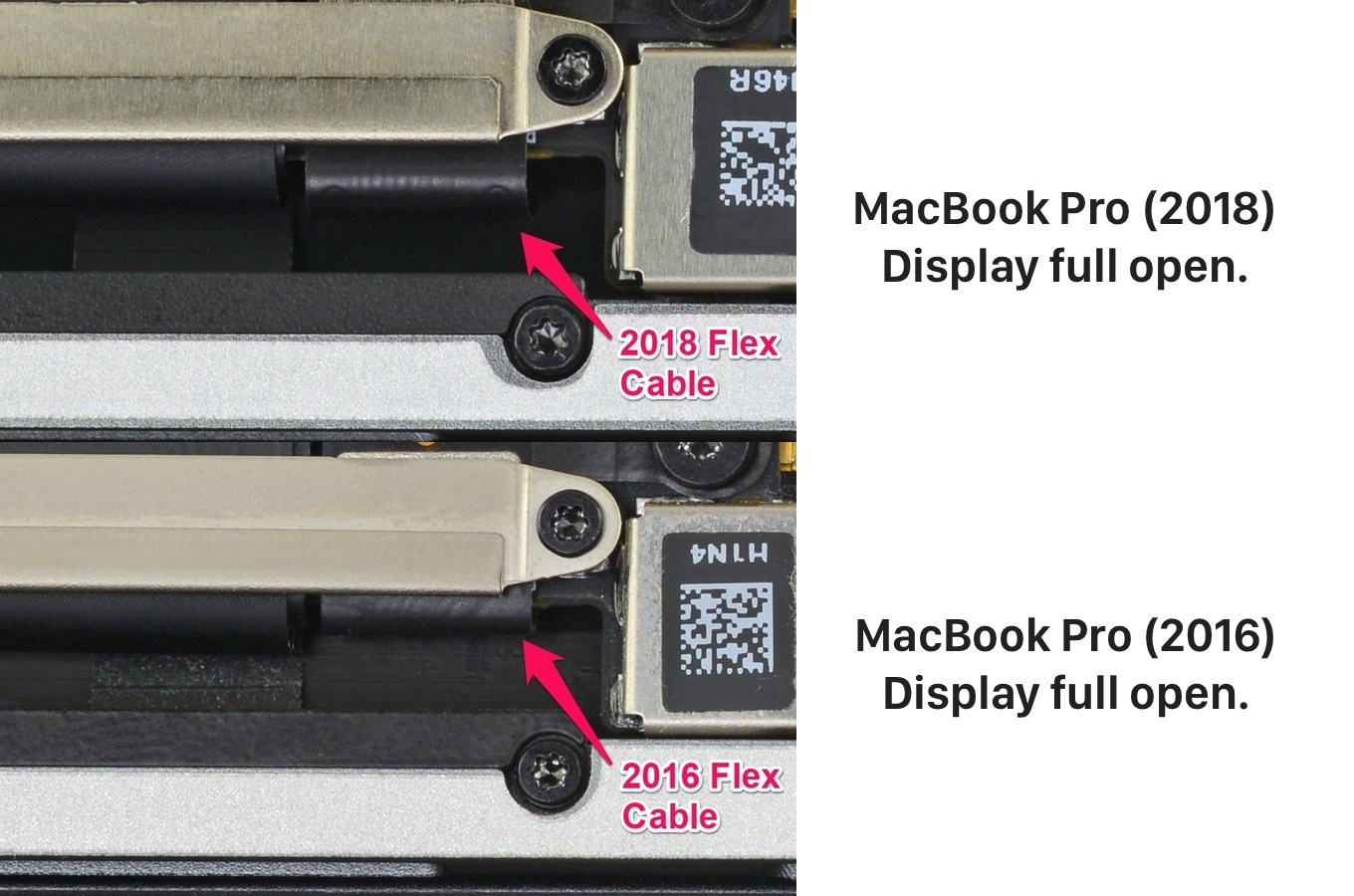 MacBook Pro 2016と2018のフレキシブルケーブル