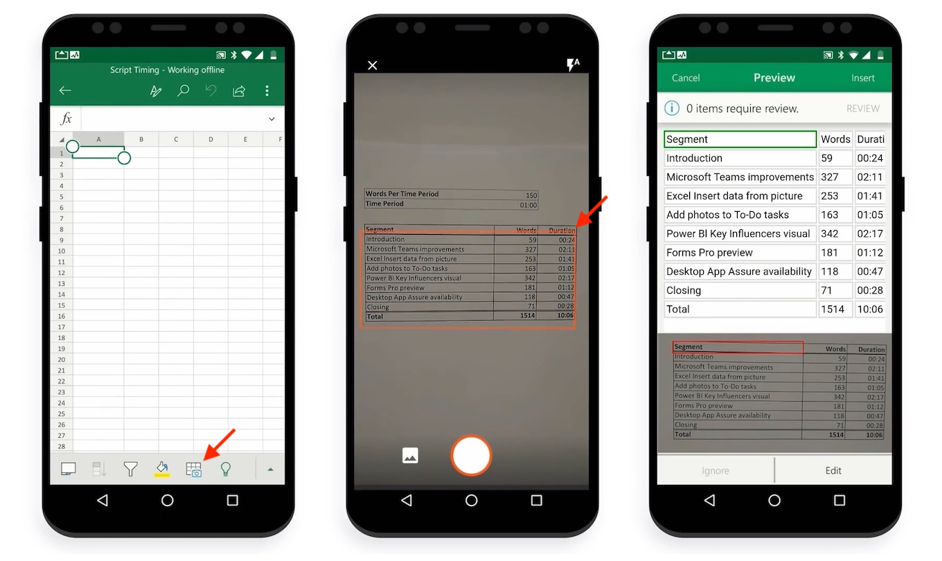 Microsoft 次期 Excel For Ios で撮影した写真内の表を直接テーブル化してくれる機能を追加 pl Ch