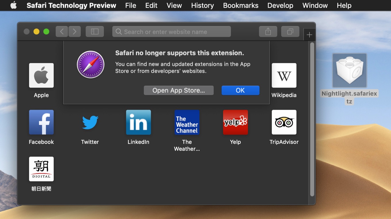 Safari no longer supports this extension Safari 12 2