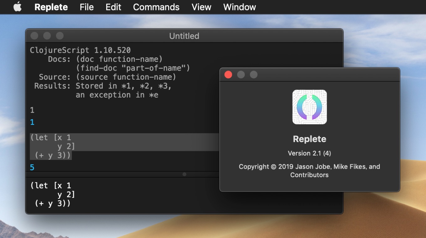 Replete ClojureScript for Mac