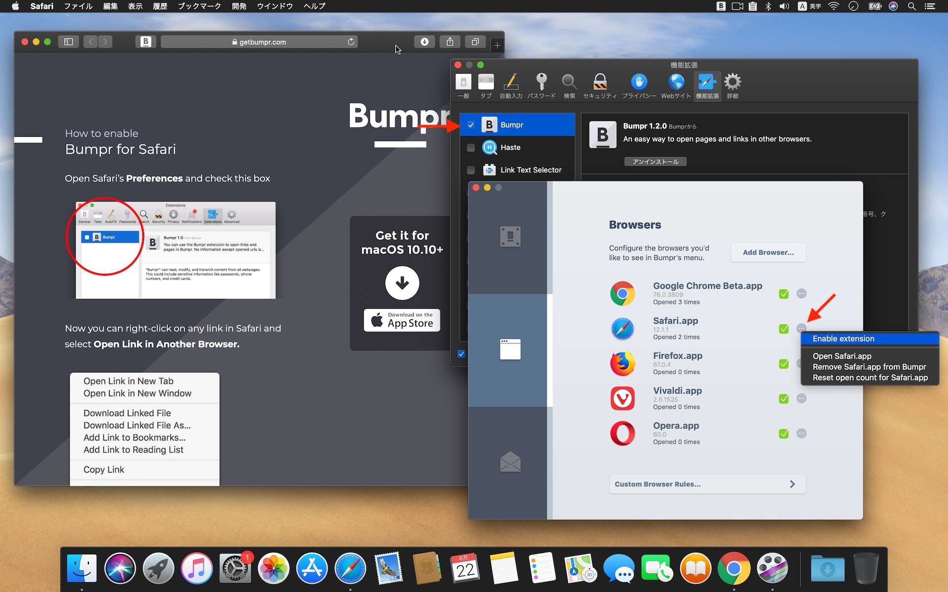 Bumpr Extension for ChromeとSafari