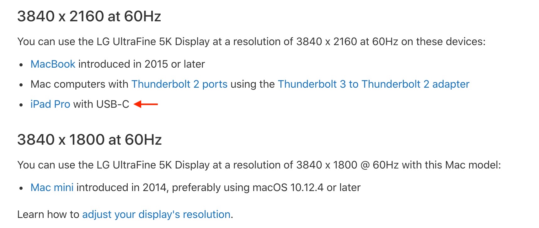Apple、Thunderbolt 3/USB-C入力でMacとiPad Proをサポートした27 