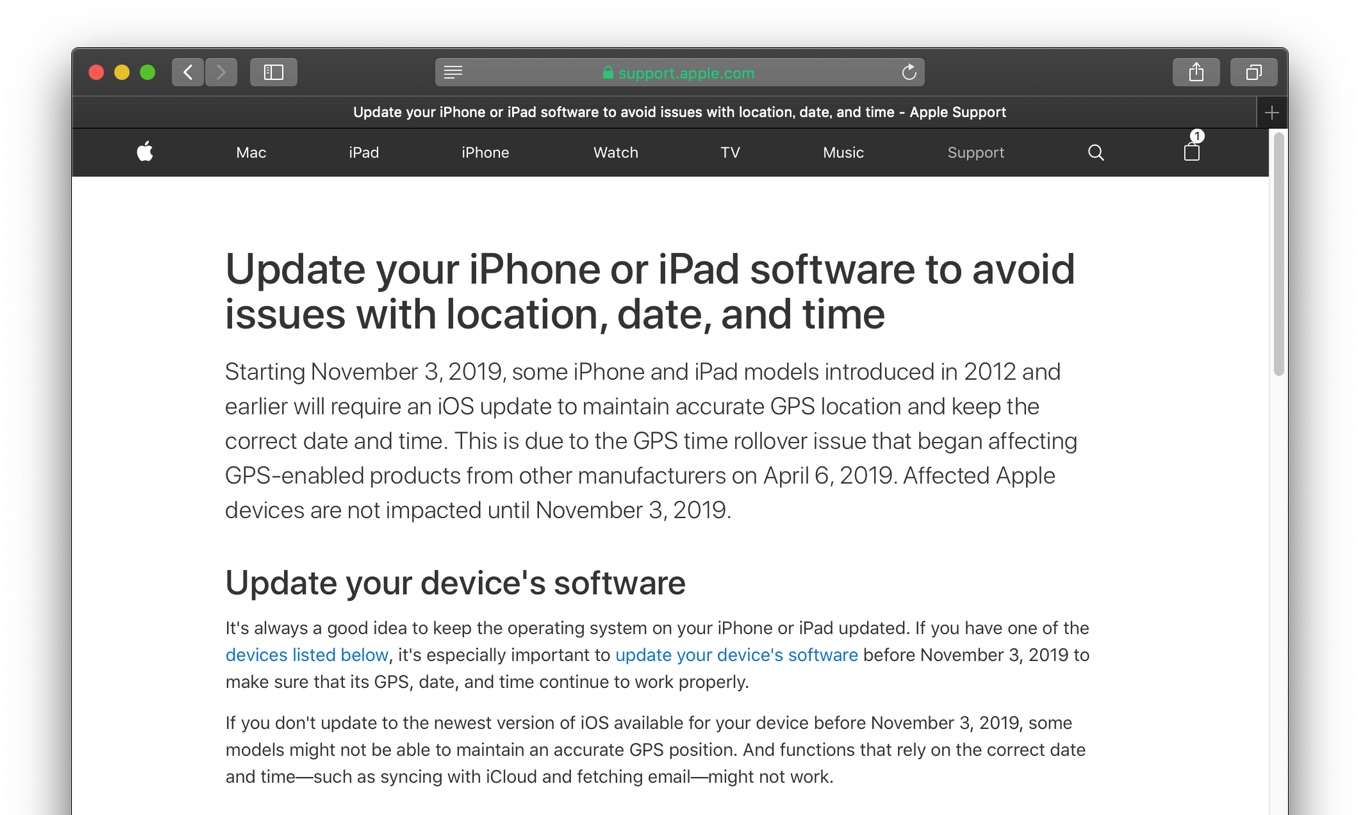 Update your iPhone or iPad software to avoid issues with location date and time