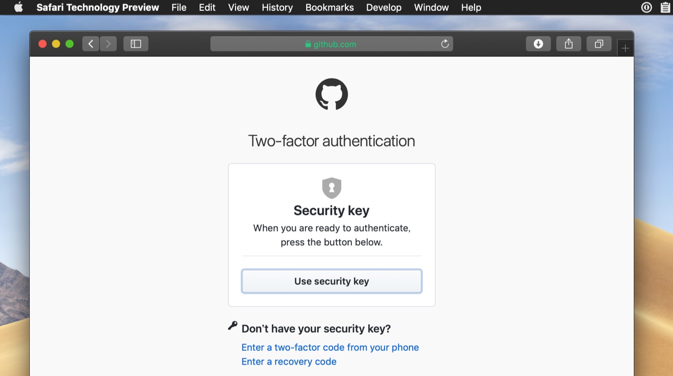 GitHub supports Web Authentication (WebAuthn) for security keys
