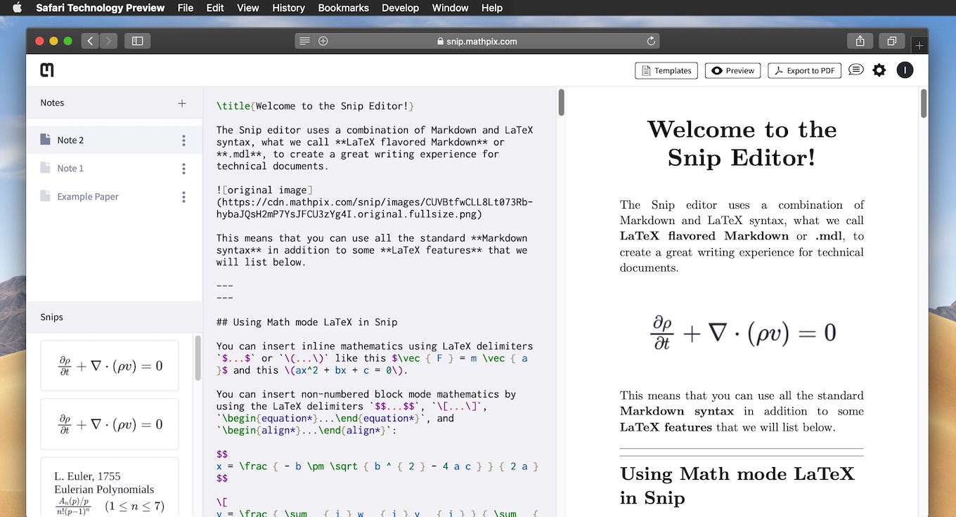 Snip Notes beta by Mathpix