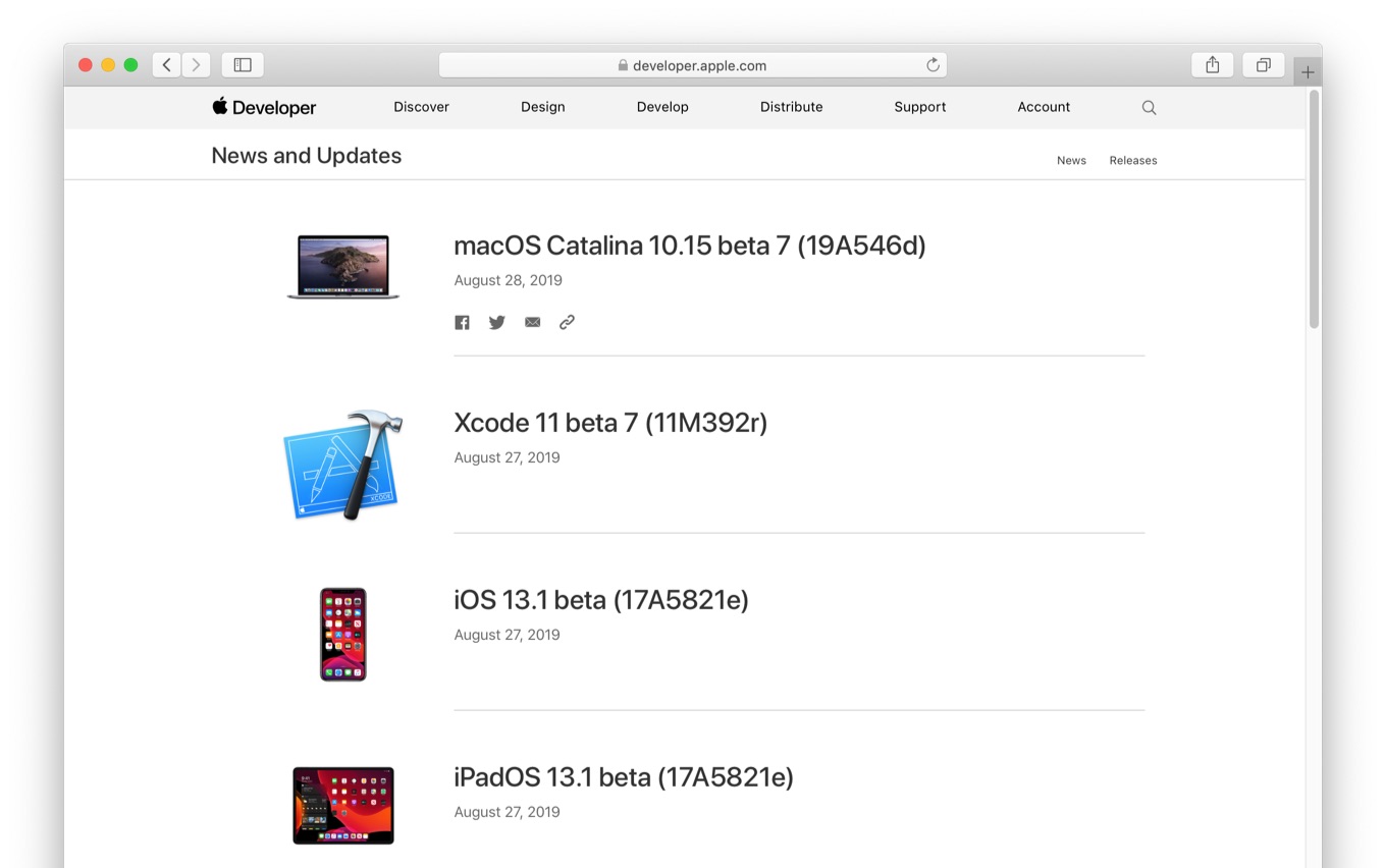 macOS Catalina 10.15 Beta 7 Release Notes