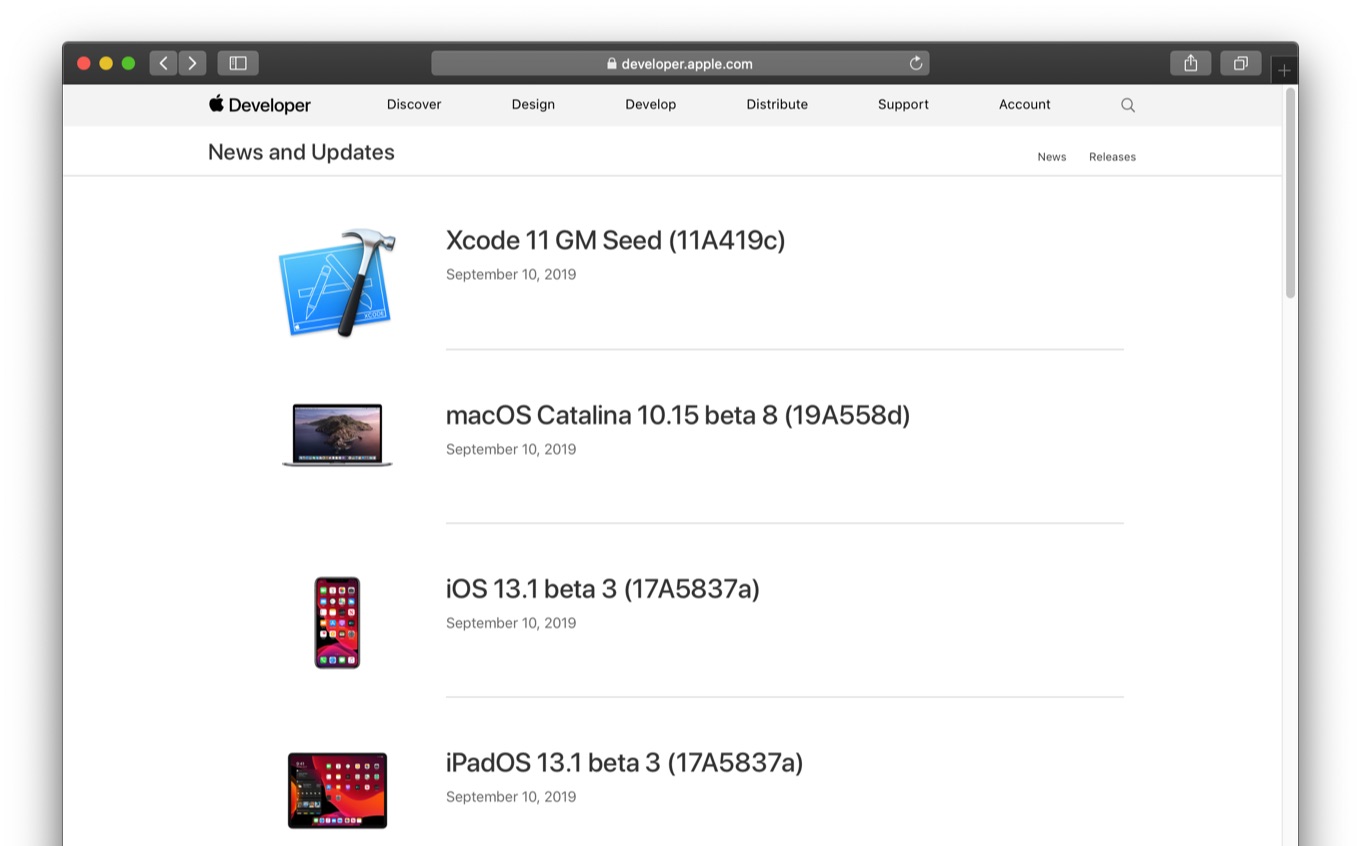 macOS Catalina 10.15 Beta 8 Release Notes